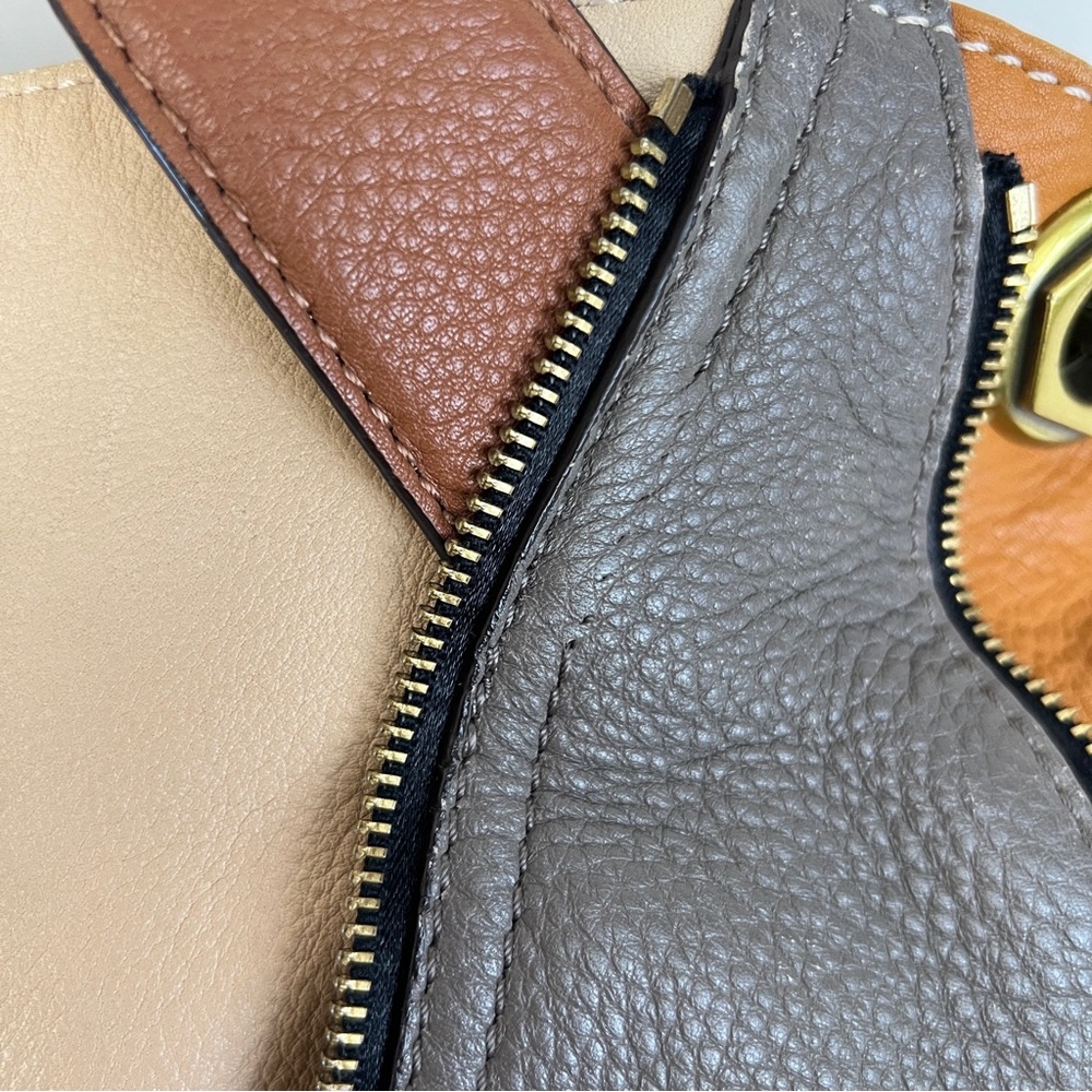 orYANY Bag Lian Color-block Pebbled Leather Shoulder Purse Satchel Zipper Detail - Picture 8 of 11